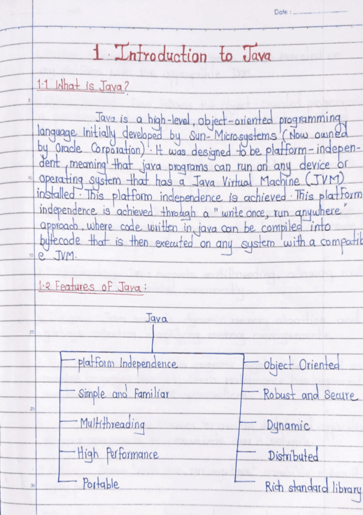 Java Handwritten Notes - CodewithCurious