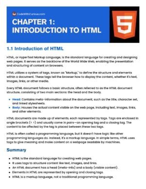 HTML Deep Dive Digital Note - CodewithCurious